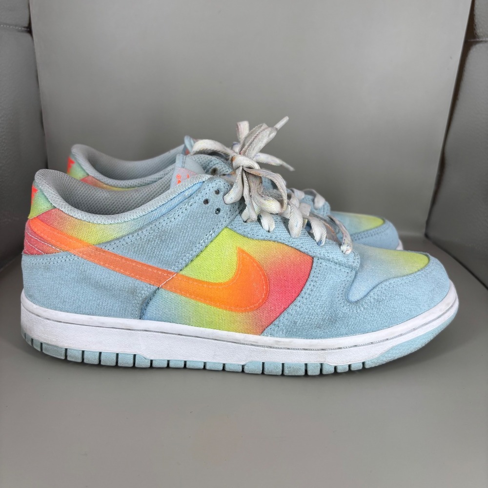 Nike Dunk Low Sun-Bleached Rainbow Blue Orange Multi Color HF4797-474 Mens 7Y